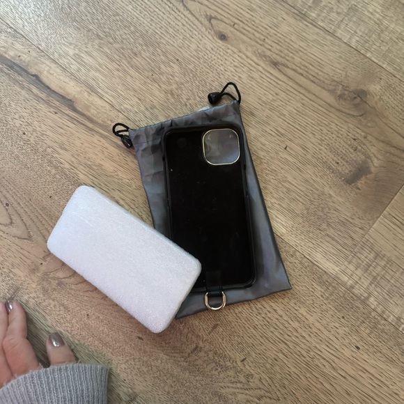 Custom made Quilted Leather Monogrammed Phone Case FU*K OFF - Picture 3 of 4